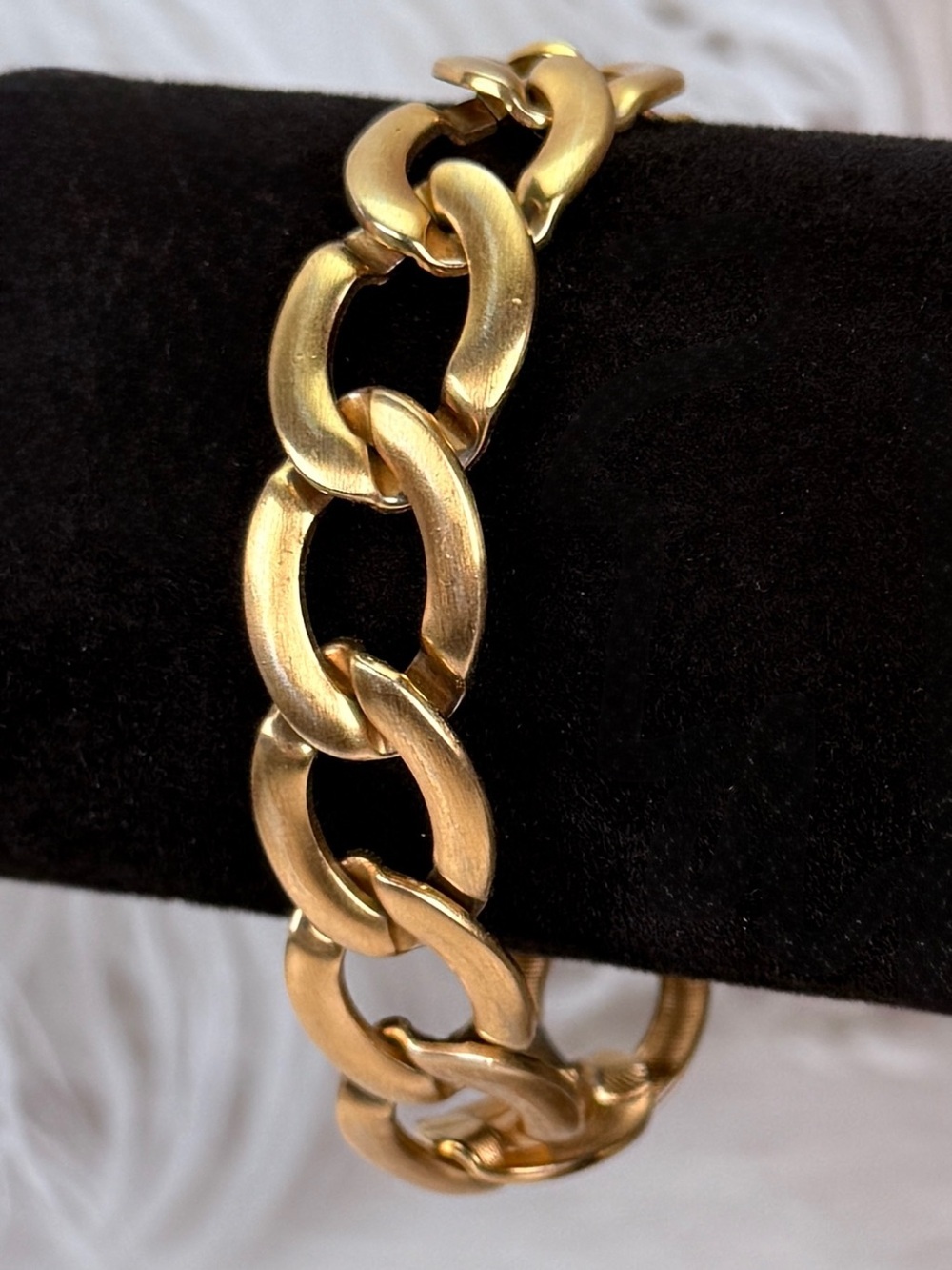 Vintage aged brushed, gold tone, Monet chain-link bracelet